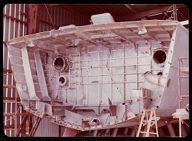 Osprey:  Boat under construction. Shot of the bulkhead